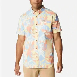 Columbia Rapid Rivers Short Sleeve Shirt - XXL, Tropical Print, Regular Fit